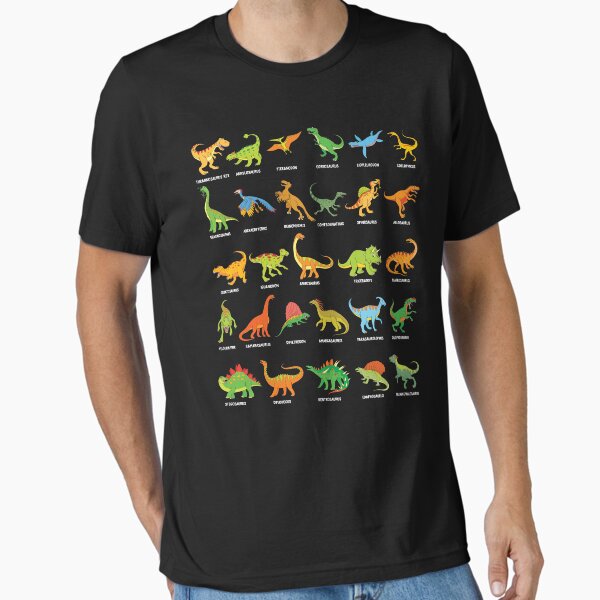 Aperçu de l'œuvre Espèces de dinosaures populaires Dino T-Rex Velociraptor Triceratops Dinosaures créée et vendue par samshirts.