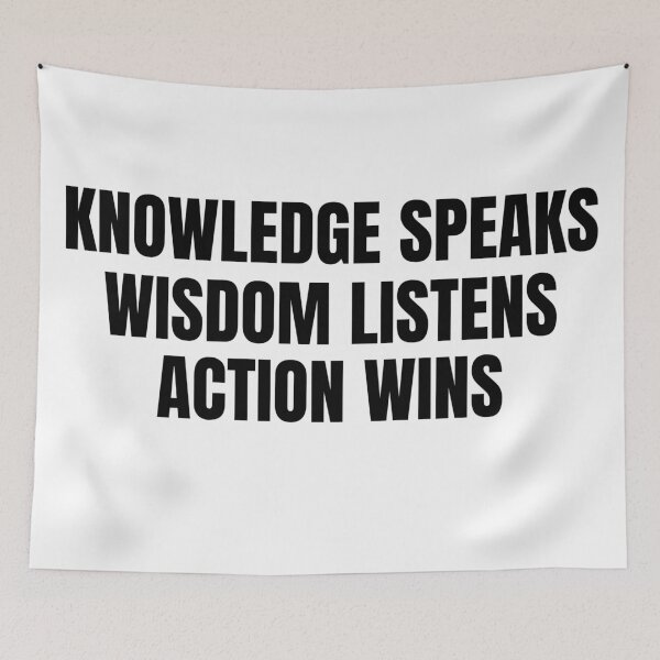 Item preview, knowledge speaks wisdom listens action wins 2 designed and sold by KingsManKind.