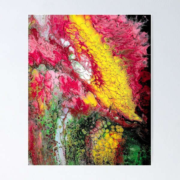 Item preview, Fiery Flowing - Acrylic Pour designed and sold by HandmadeHill.