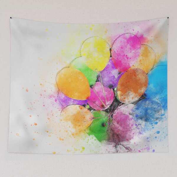 Item preview, Watercolor colorful balloons art designed and sold by NoahDea.