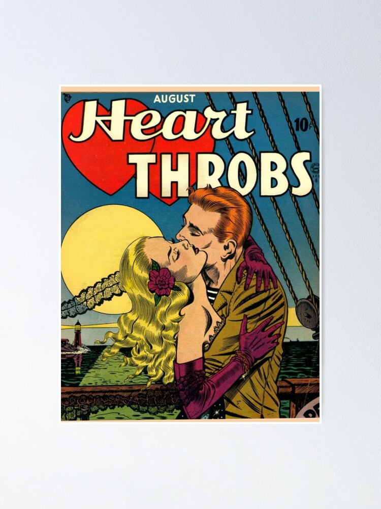 Heart Throbs Comic Book Cover Vintage Romance Vintage Comics Comicbook |  Poster