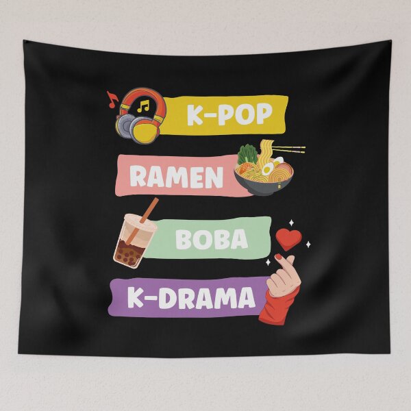 Item preview, K-pop Ramen Boba K-Drama South Korean Fans Gift designed and sold by zenpatterns.