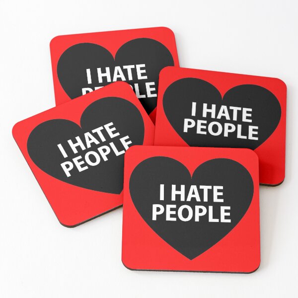 Item preview, I hate people black heart statement piece designed and sold by Weirdolight.
