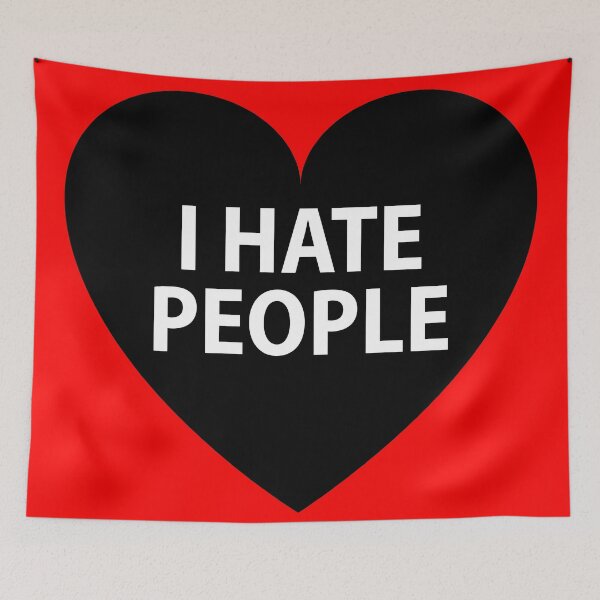 Item preview, I hate people black heart statement piece designed and sold by Weirdolight.