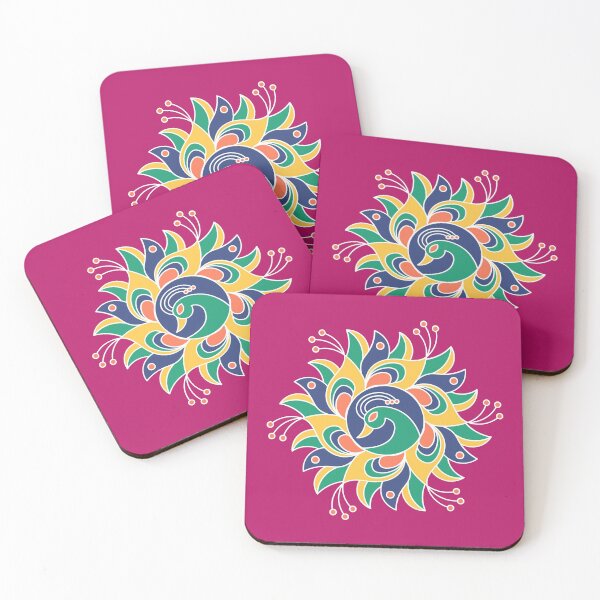 Item preview, Heritage India Peacock Hand block Motif  designed and sold by Festive Bug.