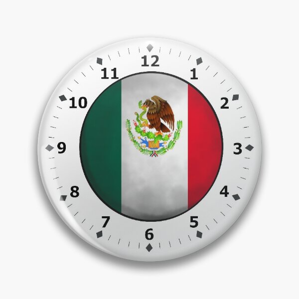 Artikelvorschau, mexikanische Flagge Uhr entworfen und verkauft von ZiphGames.