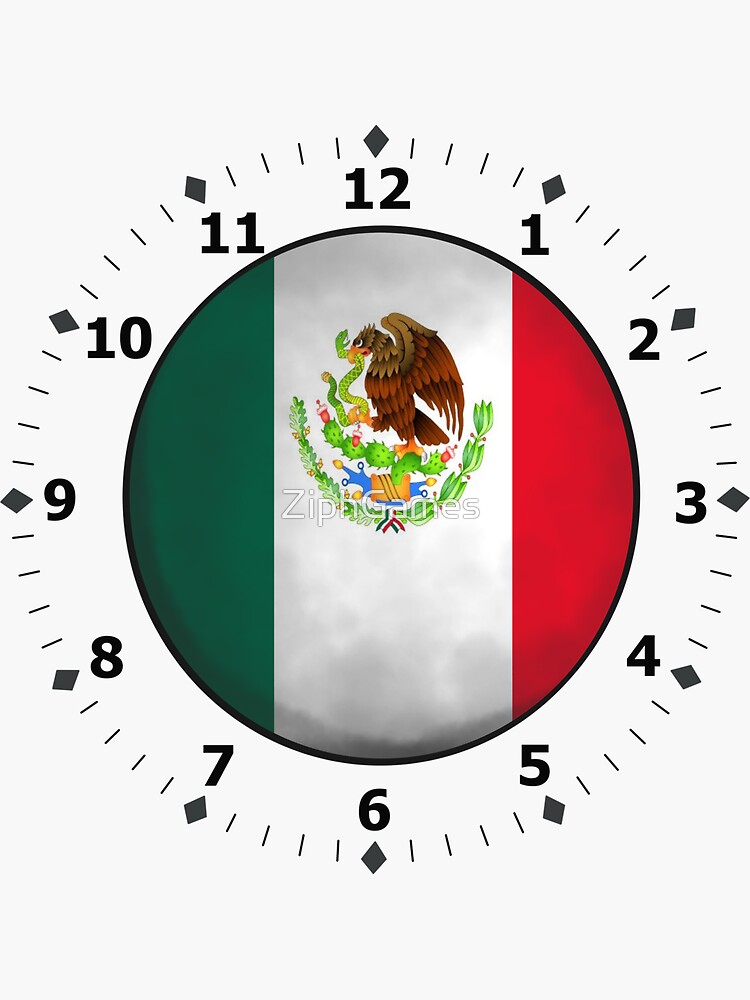 "mexican flag clock" Sticker by ZiphGames Redbubble