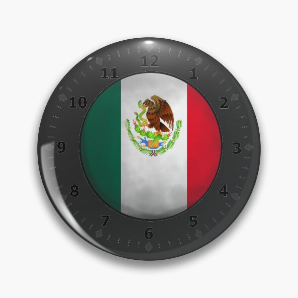 Artikelvorschau, mexikanische Flagge Uhr entworfen und verkauft von ZiphGames.