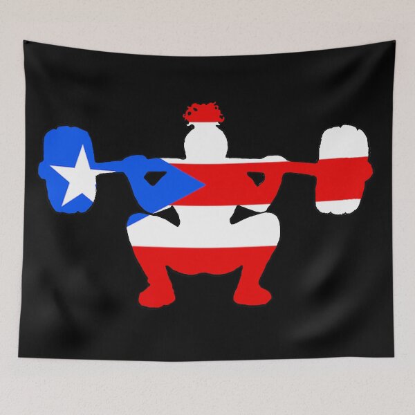 Item preview, Squat Woman Weightlifter Puerto Rico Flag designed and sold by VickyGood.