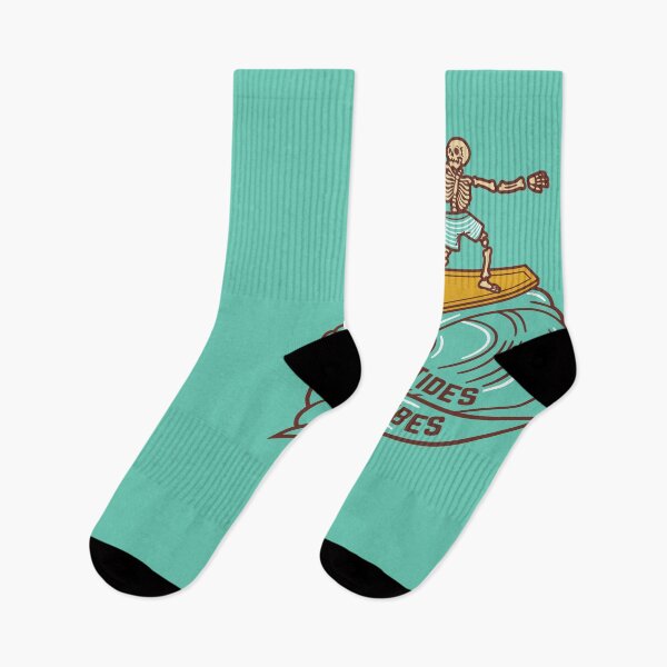 Item preview, HIGH TIDES GOOD VIBES (Surfing Skelton) designed and sold by arteesketch.