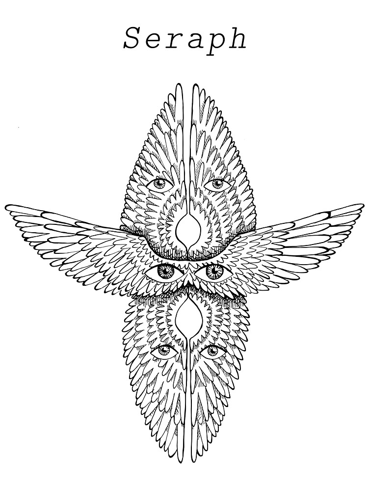 seraph seraphim angel ink illustration