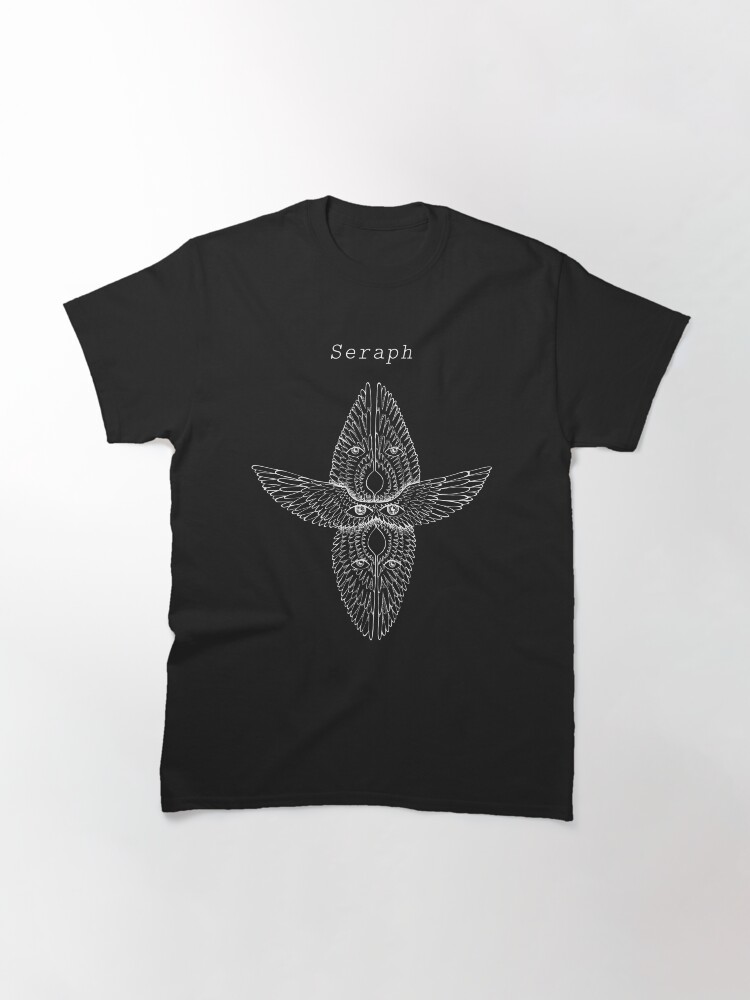 Thumbnail 3 of 7, Classic T-Shirt, seraph seraphim angel ink illustration designed and sold by indiVisibl.