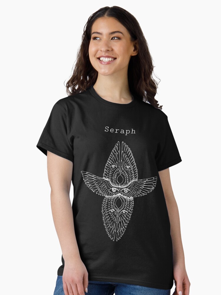 Thumbnail 2 of 7, Classic T-Shirt, seraph seraphim angel ink illustration designed and sold by indiVisibl.