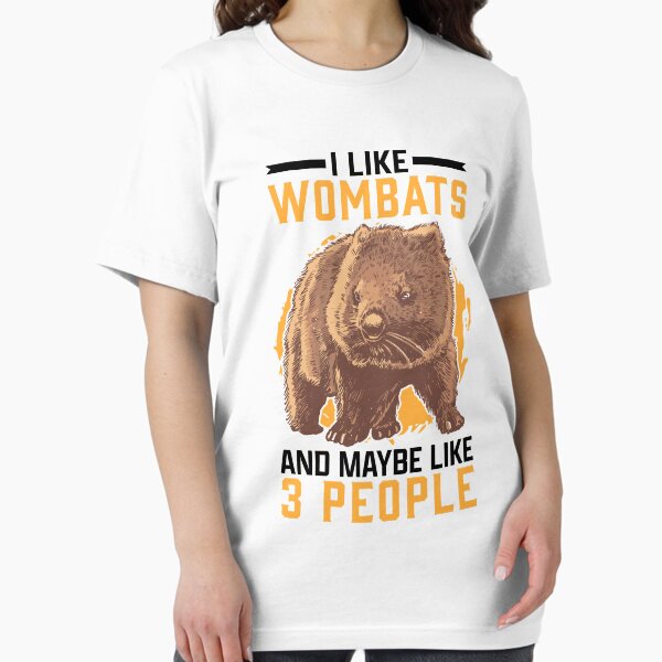 Vista previa del artículo con la obra «Me gusta wombat marsupial australia travel», diseñado y vendido por madgrfx.