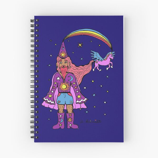 Item preview, Whimsical Kawaii Celstial Pastel Bi Wizard with Rainbow Unicorn designed and sold by Intergalactic Unicorn: Art by Anna Schmidt.