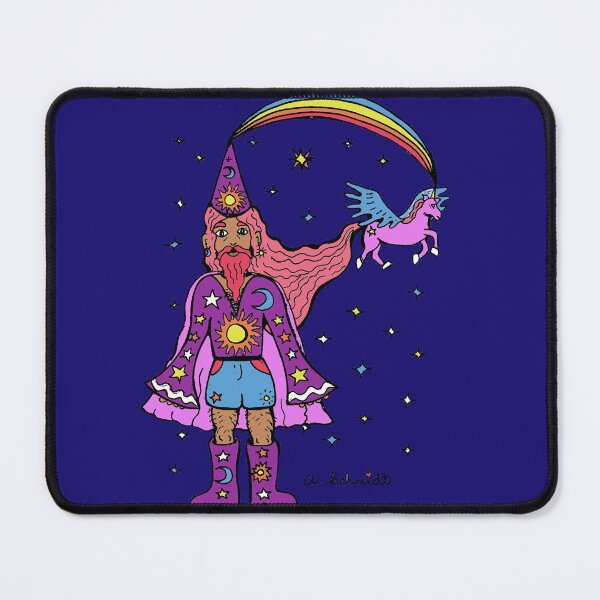 Item preview, Whimsical Kawaii Celstial Pastel Bi Wizard with Rainbow Unicorn designed and sold by Intergalactic Unicorn: Art by Anna Schmidt.