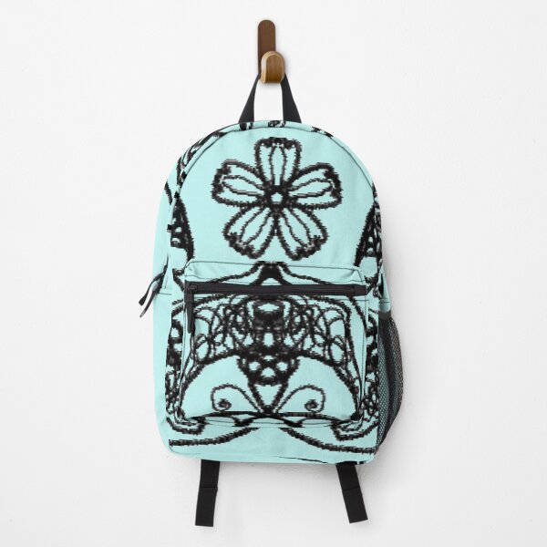 Item preview, ֎ LACE ֍ Aqua Green & BW Scribbles ~Star~ Mandala Medallion Kaleidoscope Sacred Geometry~Day of Dead:Dia de los Muertos designed and sold by Spinning Plates 360.