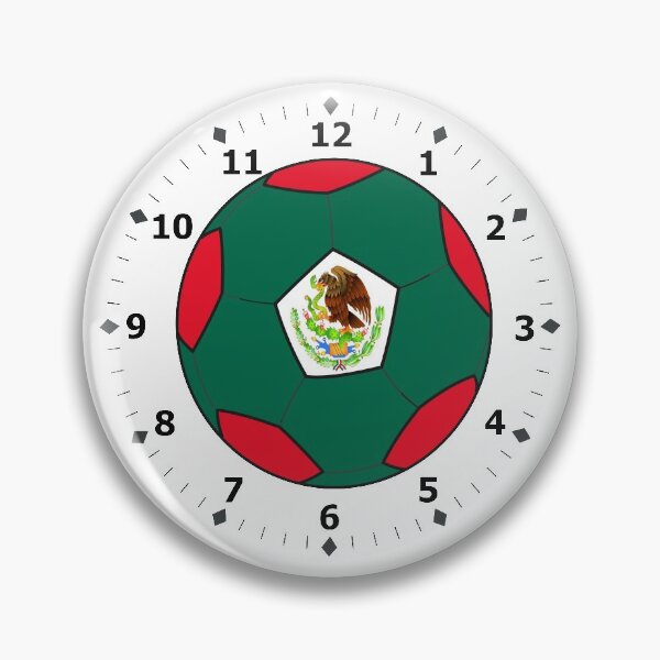 Artikelvorschau, mexikanische Flagge Uhr entworfen und verkauft von ZiphGames.