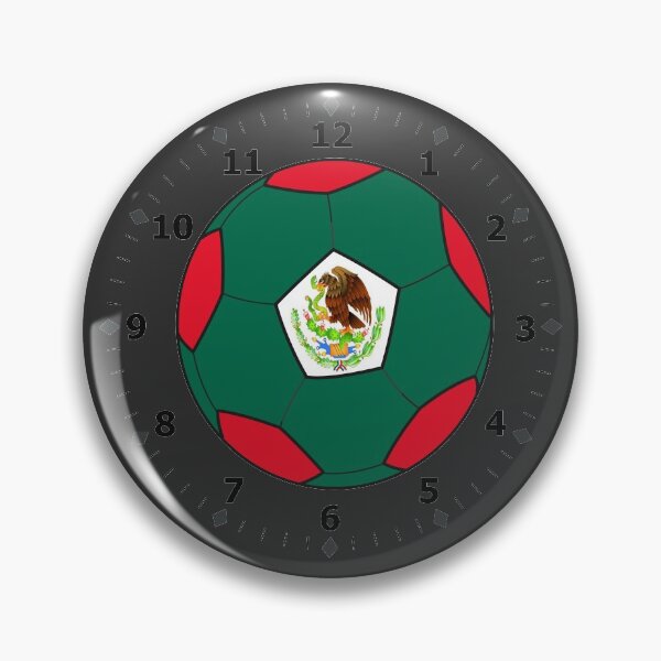 Artikelvorschau, mexikanische Flagge Uhr entworfen und verkauft von ZiphGames.