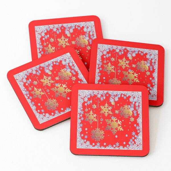 Item preview, RED DECORATIVE SNOW FLAKE HOLIDAY PATTERNS  designed and sold by sharlesart.
