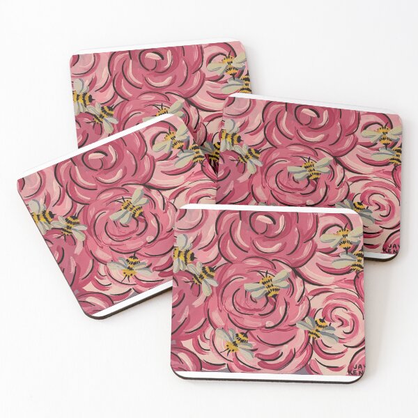 Item preview, Bees and Peonies designed and sold by Sad Bird Studio.