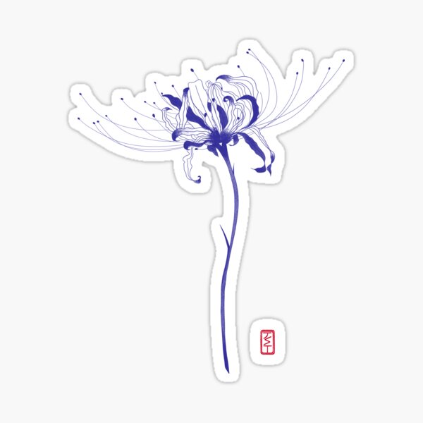 Blue Flower Sticker For Sale By Juuusth Redbubble 