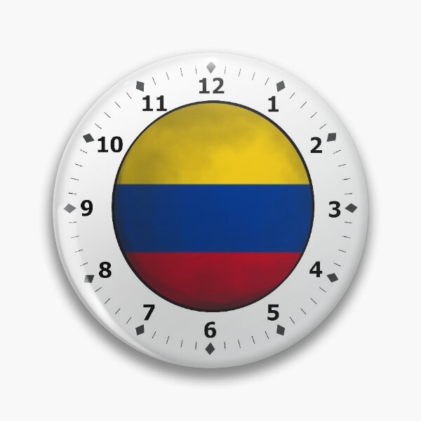 Item preview, colombia flag clock designed and sold by ZiphGames.