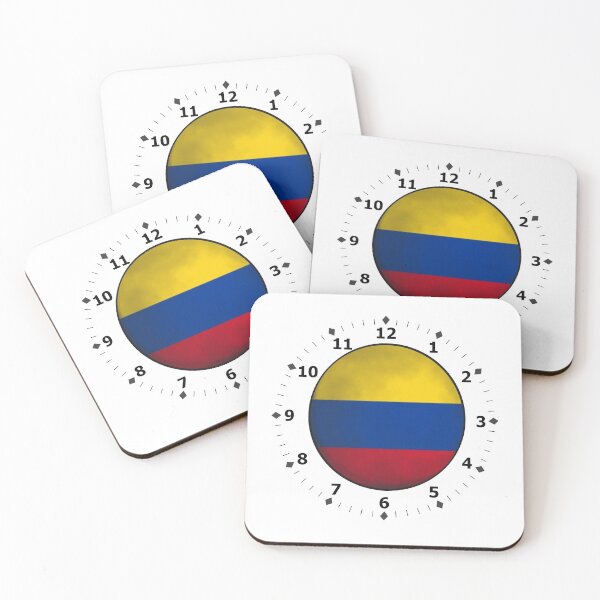 Item preview, colombia flag clock designed and sold by ZiphGames.