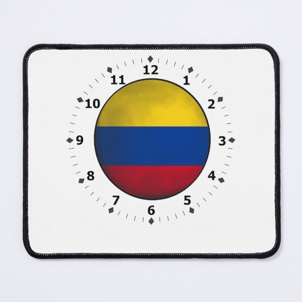 Item preview, colombia flag clock designed and sold by ZiphGames.