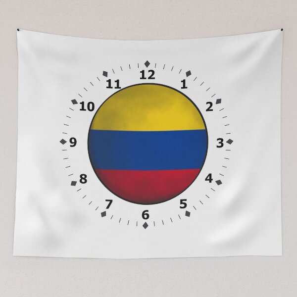 Item preview, colombia flag clock designed and sold by ZiphGames.