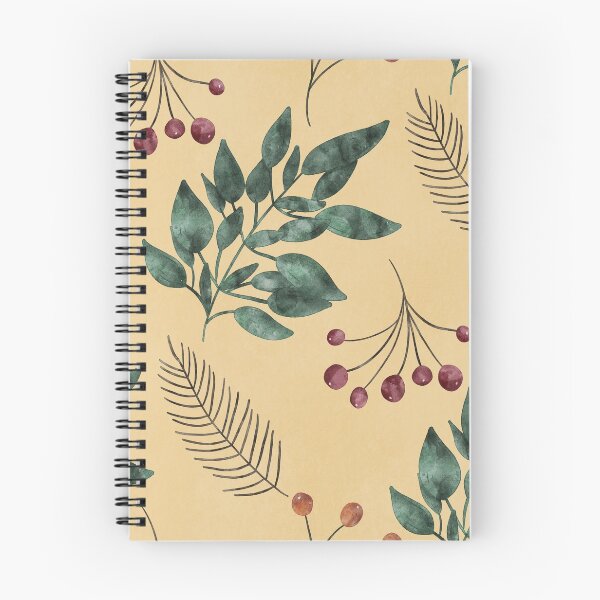 Item preview, Fall Watercolor Pattern with Leaves, Berries, Pine Branches designed and sold by Lavender Mint Graphics.