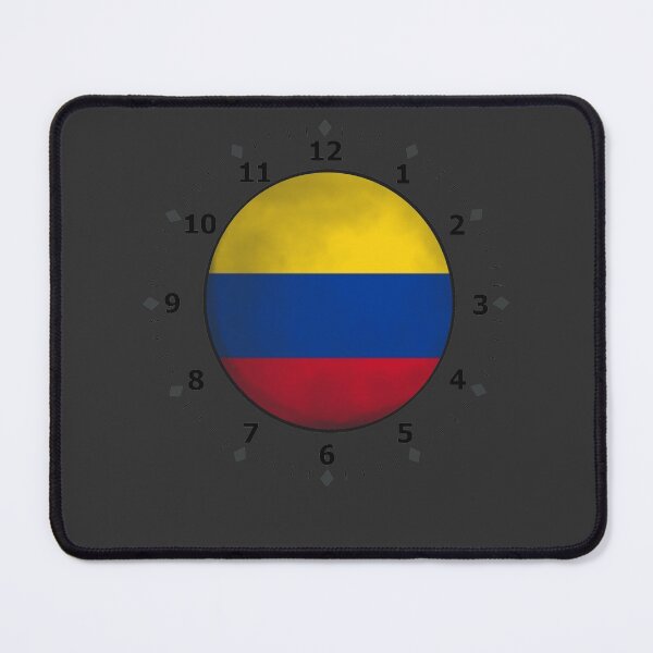 Item preview, colombia flag clock designed and sold by ZiphGames.