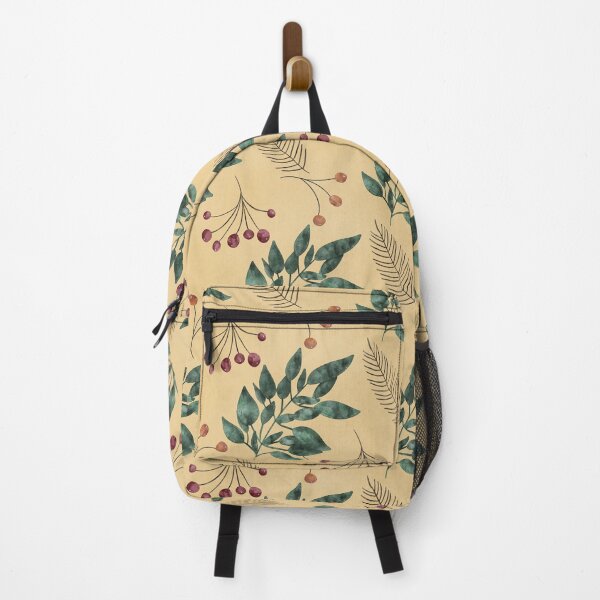 Item preview, Fall Watercolor Pattern with Leaves, Berries, Pine Branches designed and sold by Lavender Mint Graphics.