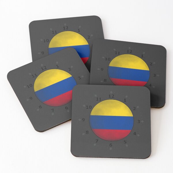 Item preview, colombia flag clock designed and sold by ZiphGames.