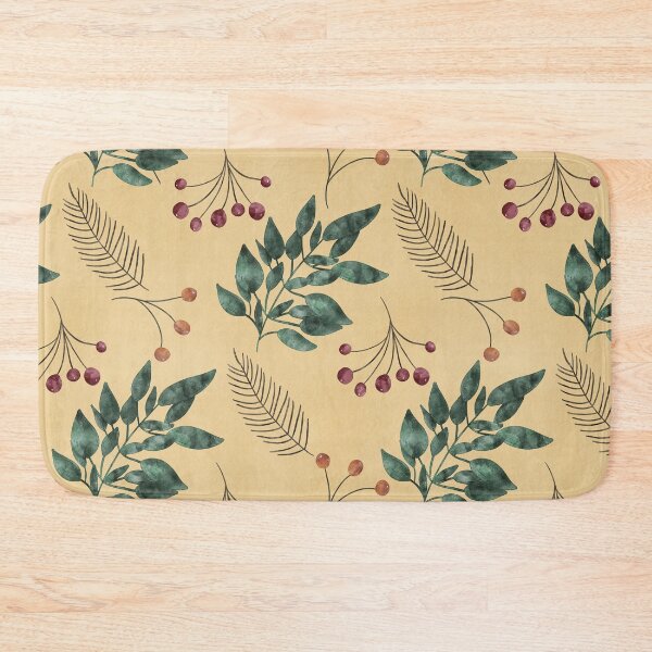 Item preview, Fall Watercolor Pattern with Leaves, Berries, Pine Branches designed and sold by Lavender Mint Graphics.
