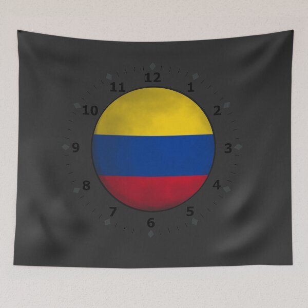 Item preview, colombia flag clock designed and sold by ZiphGames.