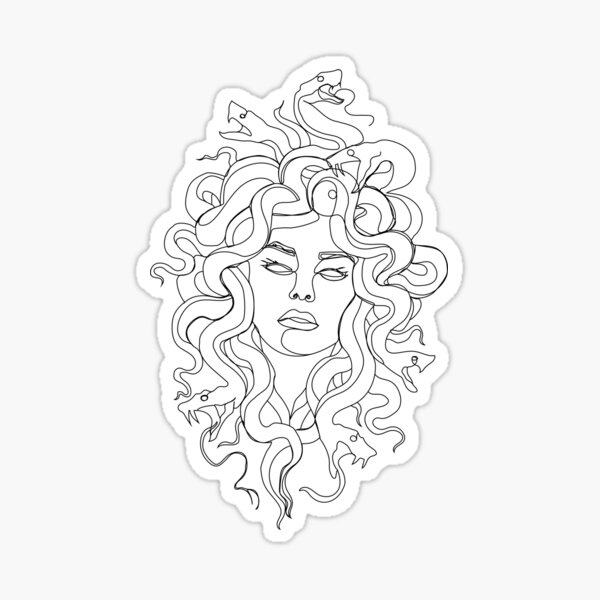 Medusa Line art Sticker