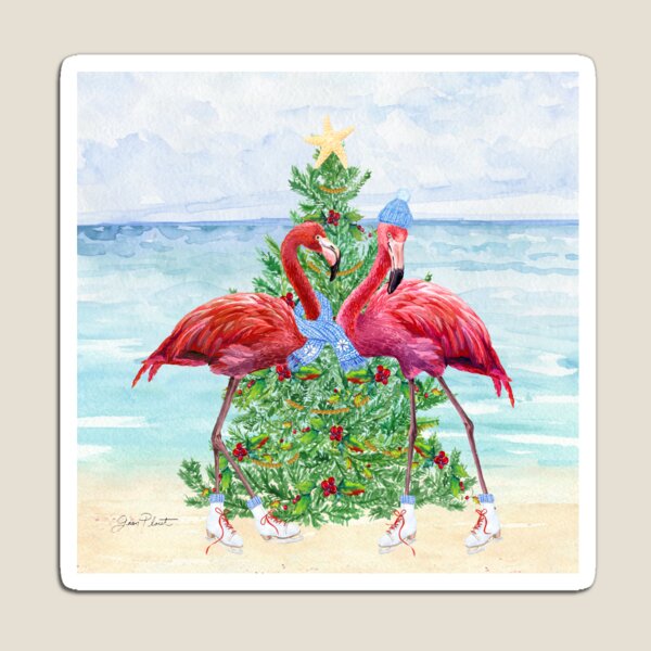 Item preview, Coastal Christmas Flamingos A designed and sold by Jean Plout.