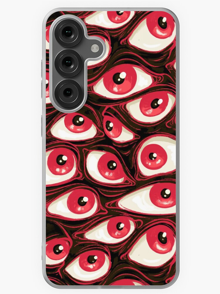 Thumbnail 1 of 4, Samsung Galaxy Phone Case, Wall of Eyes in Black designed and sold by paisleydrawrrs.