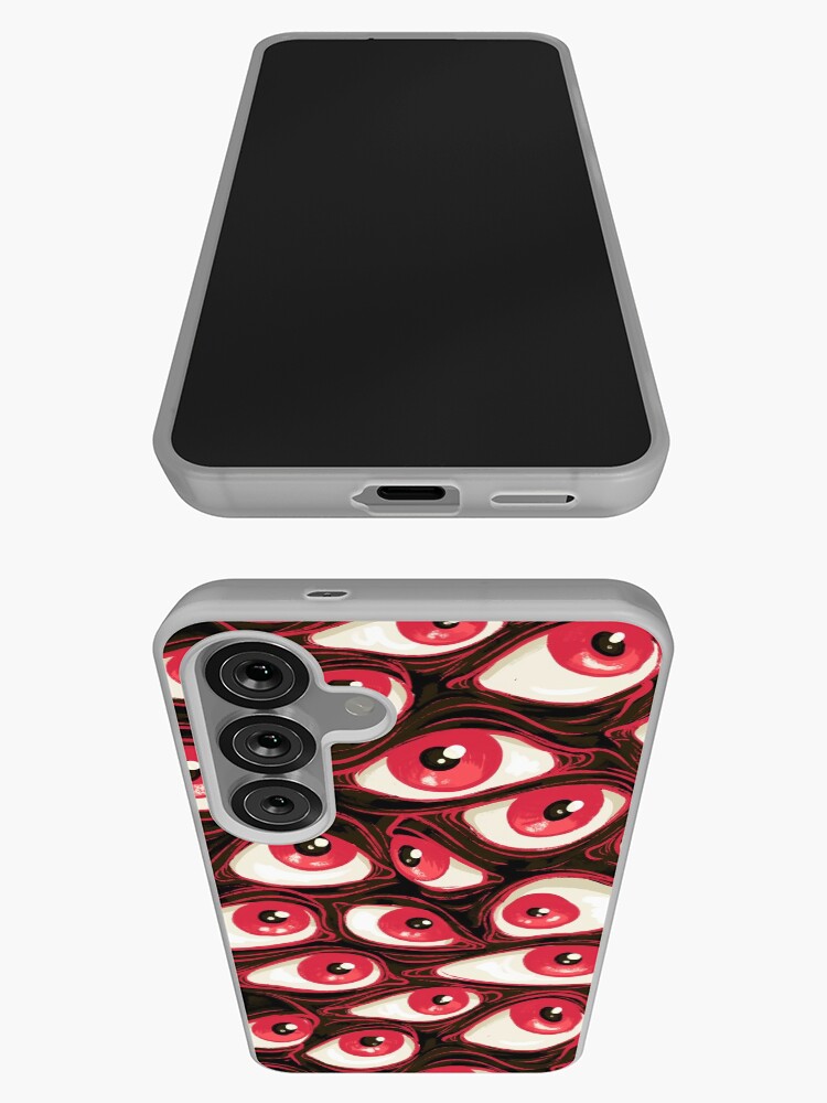 Thumbnail 3 of 4, Samsung Galaxy Phone Case, Wall of Eyes in Black designed and sold by paisleydrawrrs.