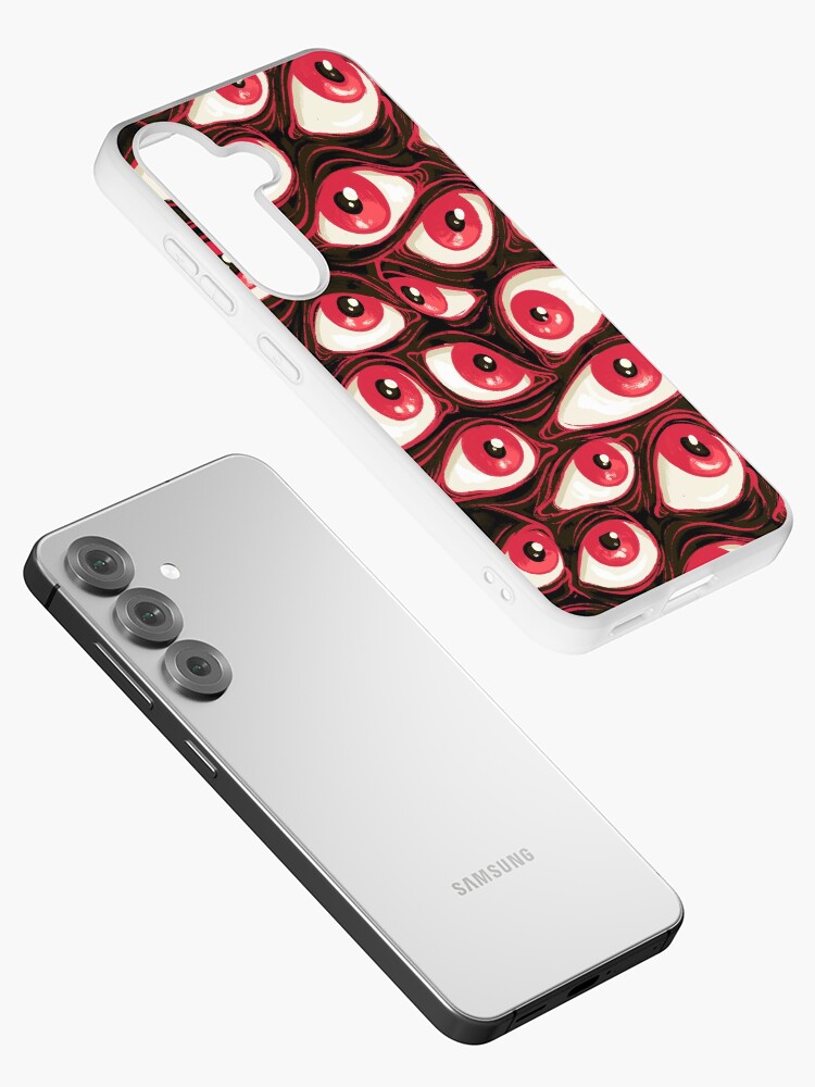 Thumbnail 2 of 4, Samsung Galaxy Phone Case, Wall of Eyes in Black designed and sold by paisleydrawrrs.