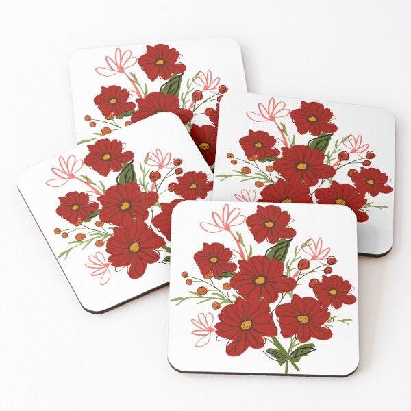 Item preview, Red Rust Yellow Zinnias Flowers designed and sold by Julie Woolfolk.