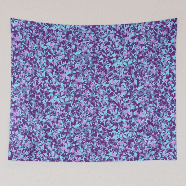 Item preview, Crowded Flowers - Violet and Turquoise designed and sold by dahlymama.