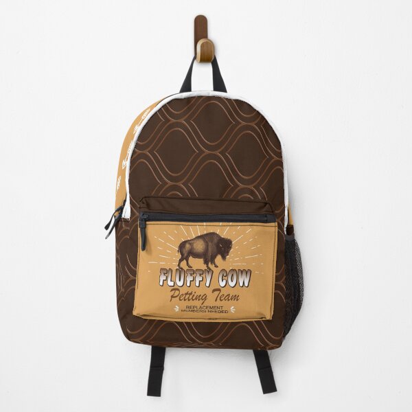 Fluffy Cow Petting Team - American Bison Buffalo in Brown Backpack