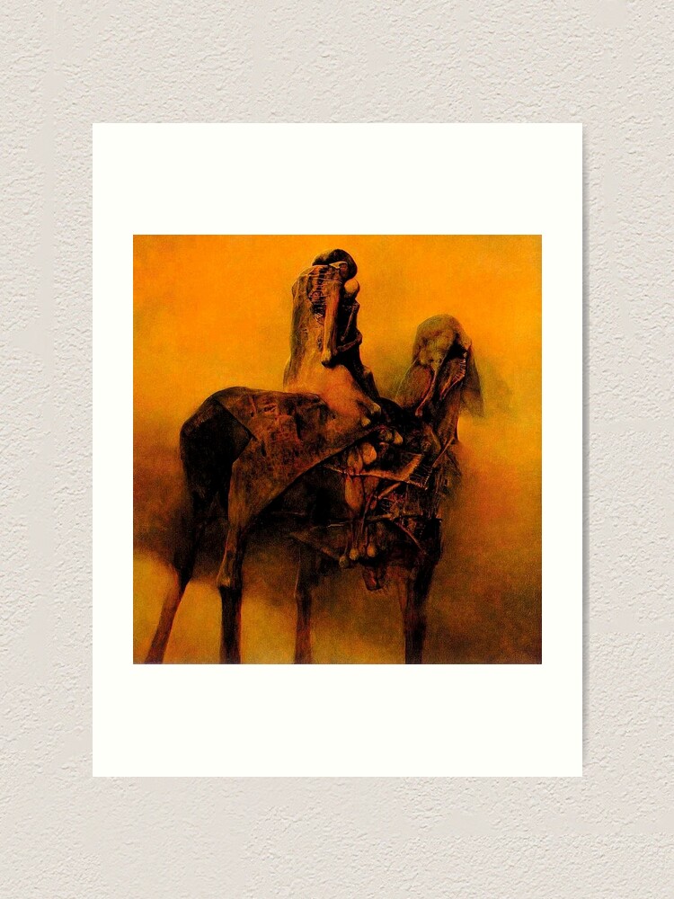 Untitled On The Horse By Zdzislaw Beksinski Art Print For Sale By   Farp,small,wall Texture,product,750x1000 