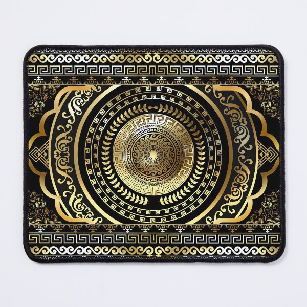 Item preview, Greek Key Border Gold Black Meander Design designed and sold by Yiorgos Designs.