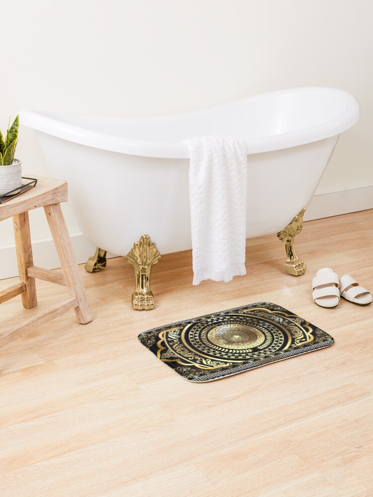 Greek Key Border Gold Black Meander Design
