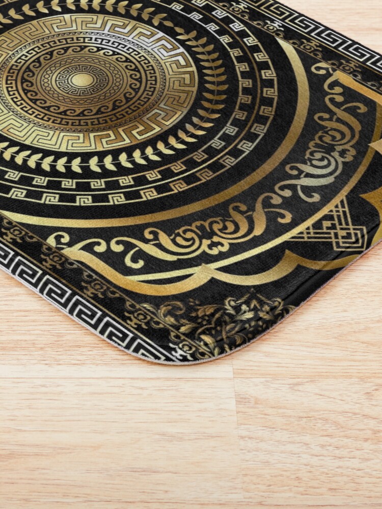 Greek Key Border Gold Black Meander Design