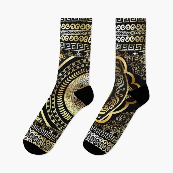 Item preview, Greek Key Border Gold Black Meander Design designed and sold by Yiorgos Designs.