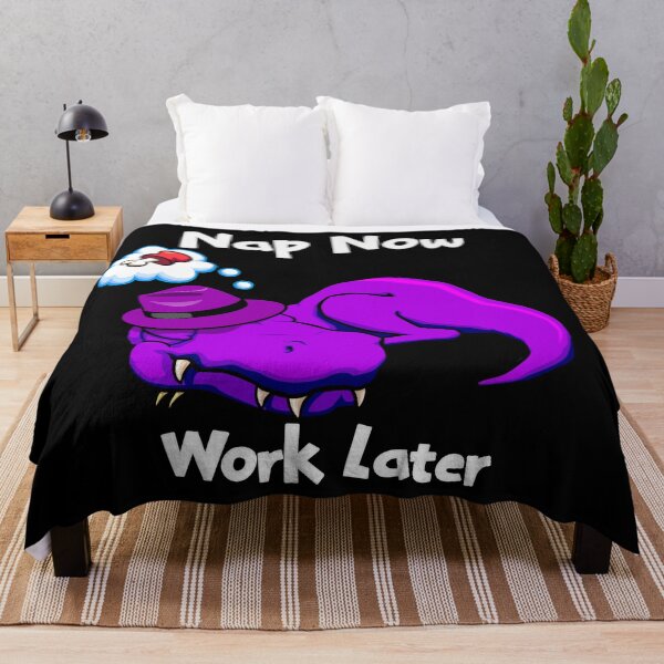 Item preview, Nap Now Work Later T-rex Purple designed and sold by jc007.